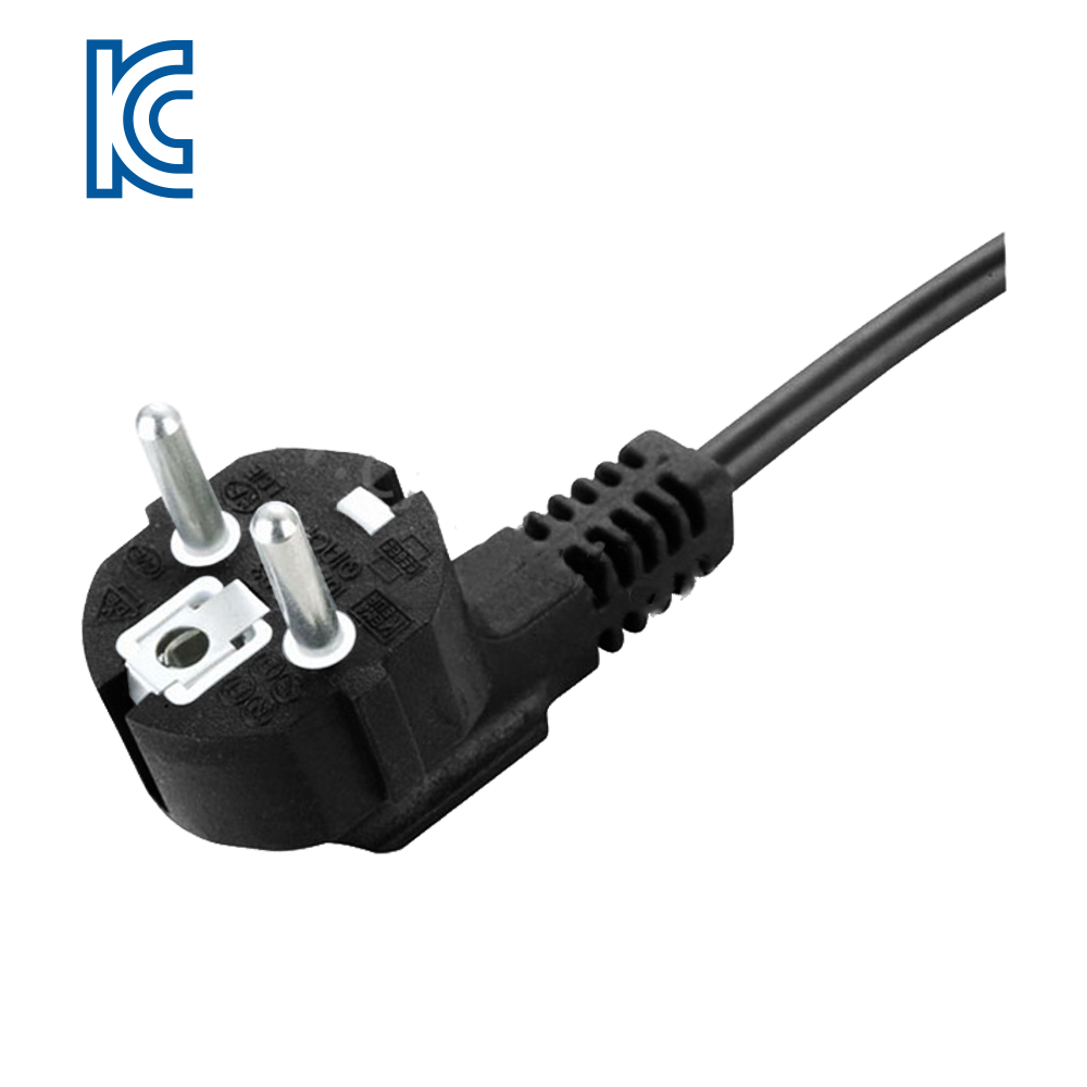 JK04 Južna Koreja trožilni uzemljeni cijevni utikač savijen za 90 stupnjeva KC certificirani kabel za napajanje