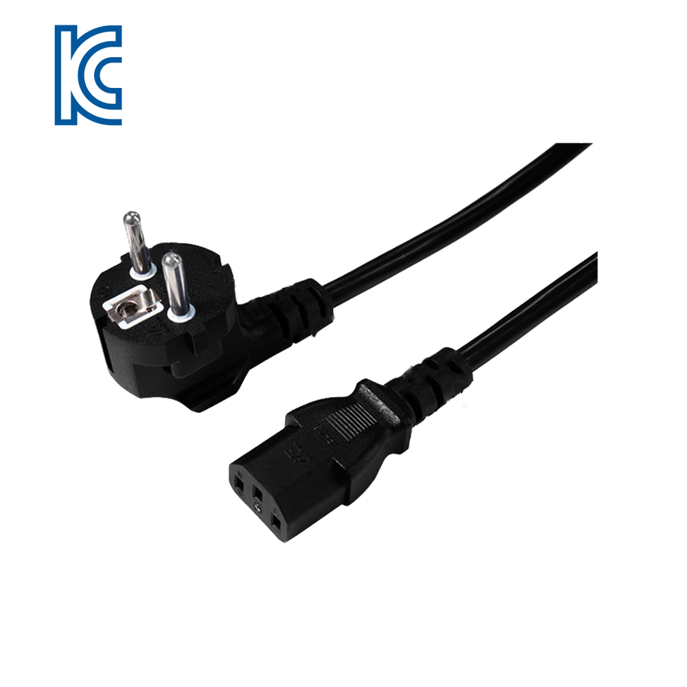 JK04~JK05 Korejski trožilni cijevni utikač u zakrivljeni utikač od 90 stupnjeva C13 sufiks proizvoda KC certificirani kabel za napajanje